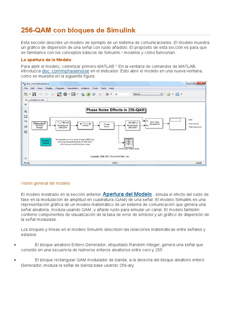 Tutotial Matlab Modulacion QAM | PDF | Simulación | Software