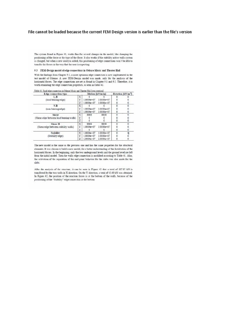 FEM Design Version Compatibility Error | PDF
