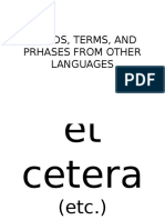 Words, Terms, And Prhases From Other Languages