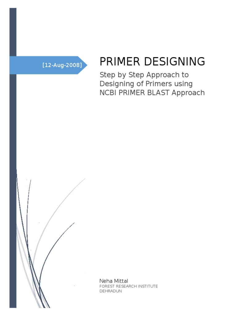 NCBI Primer Design Using Primer-BLAST | PDF
