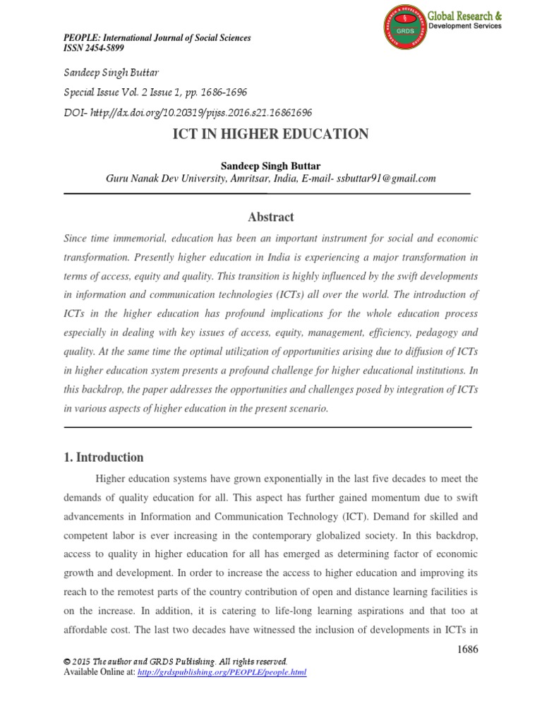 Ict in Higher Education | PDF
