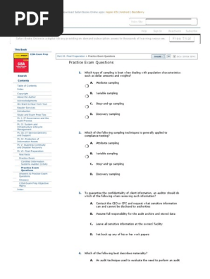 CISA Exam Practice Questions Guide | PDF | Computer Network