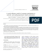 A Social Influence Model of Consumer Participation in Network - and Small-Group-Based Virtual Communities PDF