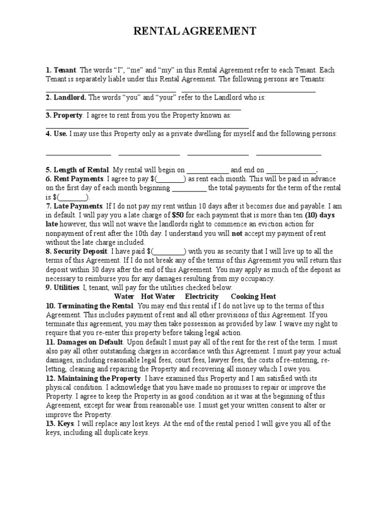 lease agreement pdf landlord lease