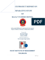 Mba Project Report On Bajaj Vs Hero Honda Project Report