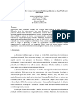 Revisão Integrativa sobre o tema da Economia Solidária publicados no EnANPAD entre 2004 e 2013
