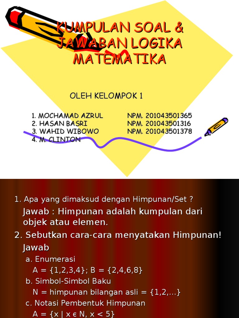 Kumpulan Soal Jawaban Logika Matematika