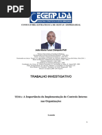 A Importância da Implementação do Controlo Interno nas Organizações -  João Maria Funzi Chimpolo