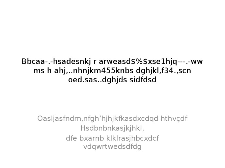 Unreadable Text Document | PDF