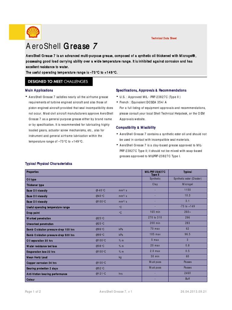 AeroShell Grease 7.pdf Mechanical Engineering Materials