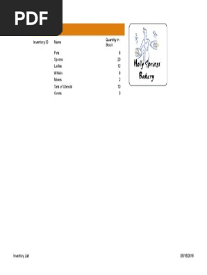 inventory list