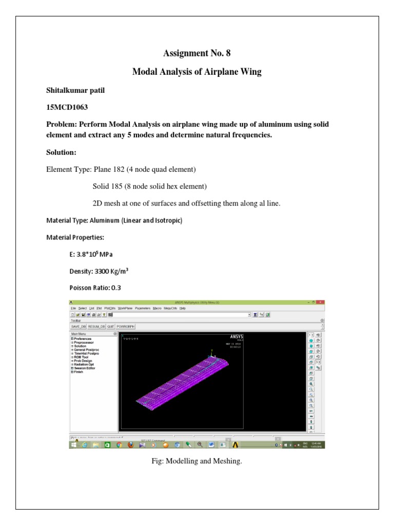 Modal Analysis of Airplane Wing | PDF