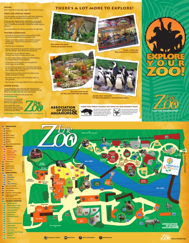 Map of the Erie Zoo Zoo Organisms