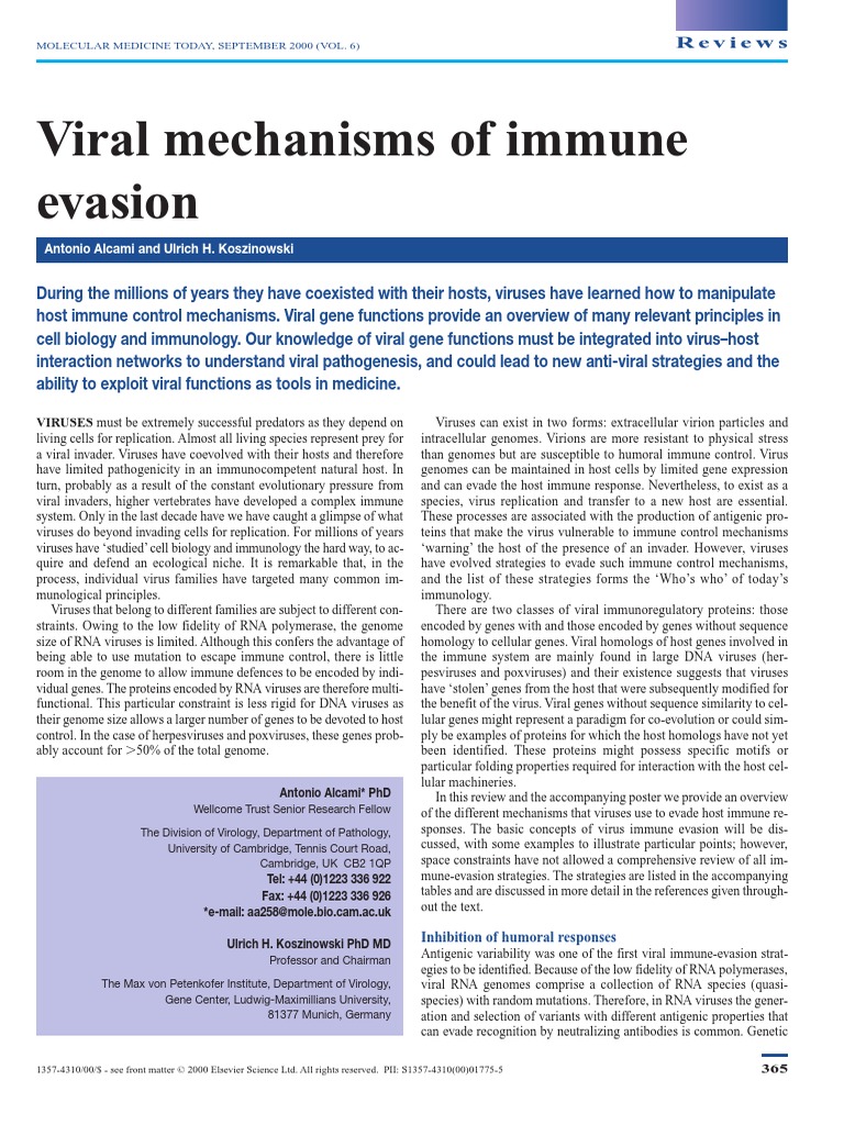 Viral Immune Evasion Mechanisms | PDF | Mhc Class I | Interferon