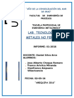 Informe de Lab de Tecnologia de Metales No Ferrosos