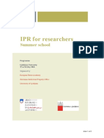 IPR For Researchers: Summer School