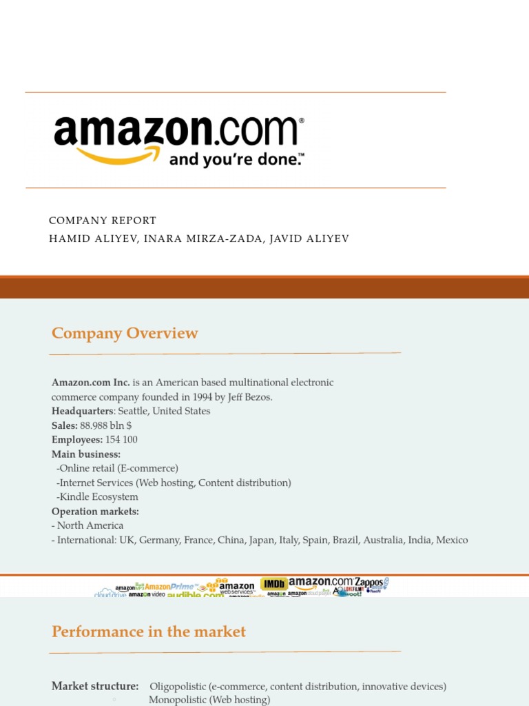 Amazon Company Overview and Market Analysis | PDF | Amazon.Com | Business