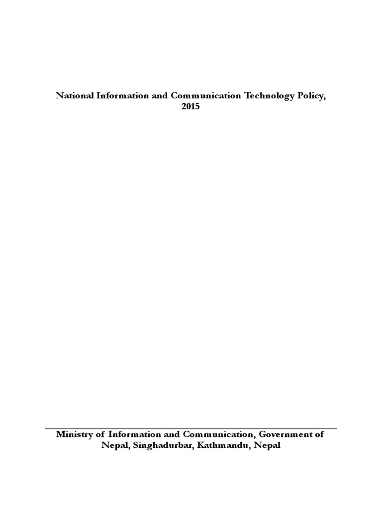 ICT Policy | PDF | Educational Technology | E Government
