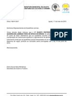 Oficio 168/10 5º Iguatu Festeiro - Informe de Adiamento
