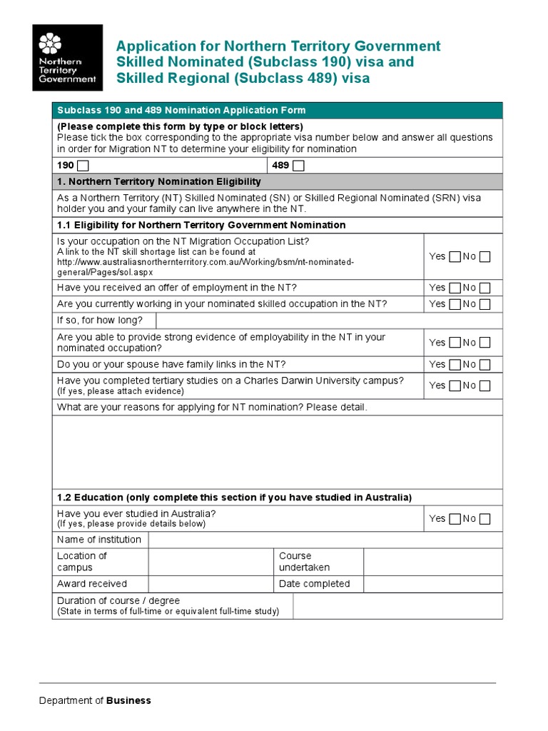 489 190 Sponsorship Application Form | PDF
