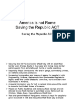 America is not Rome:Saving the Republic ACT