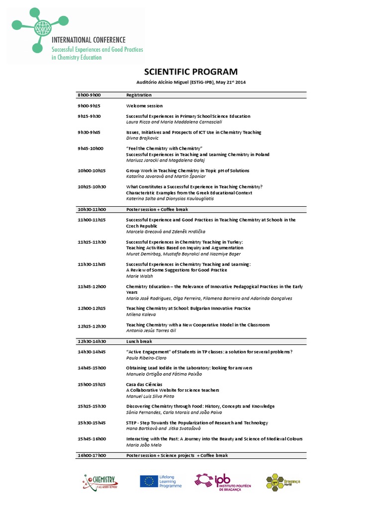 Chemistry Education Conference Program | PDF | Science And Technology ...