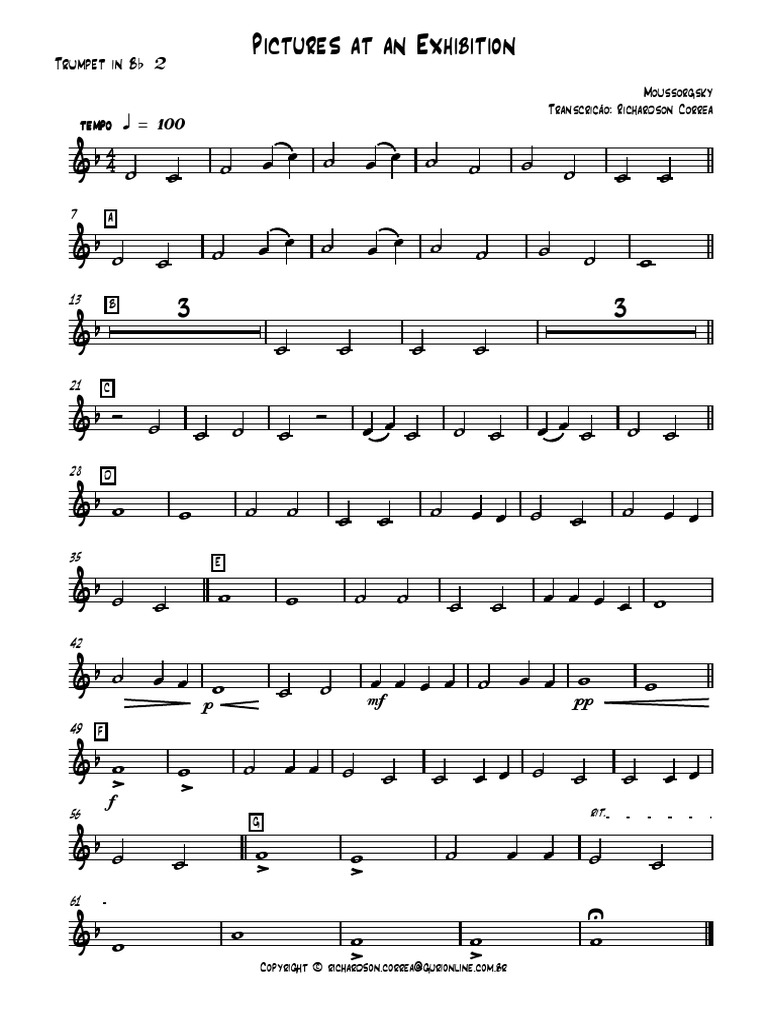 Pictures at An Exhibition Trumpet in BB 2 PDF