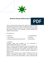 Biomass Energy Influencing Factors