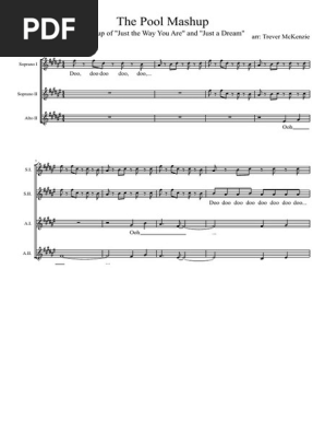 The Pool Mashup Just The Way You Are Just A Dream Vocal Music Choral Music