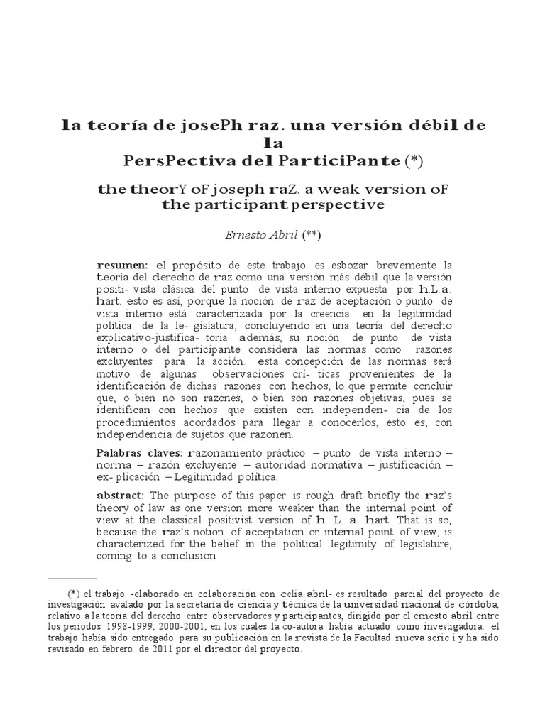La Teoría de Joseph Raz | PDF | Razón | Verdad