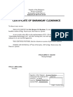 Certificate of Barangay Clearance
