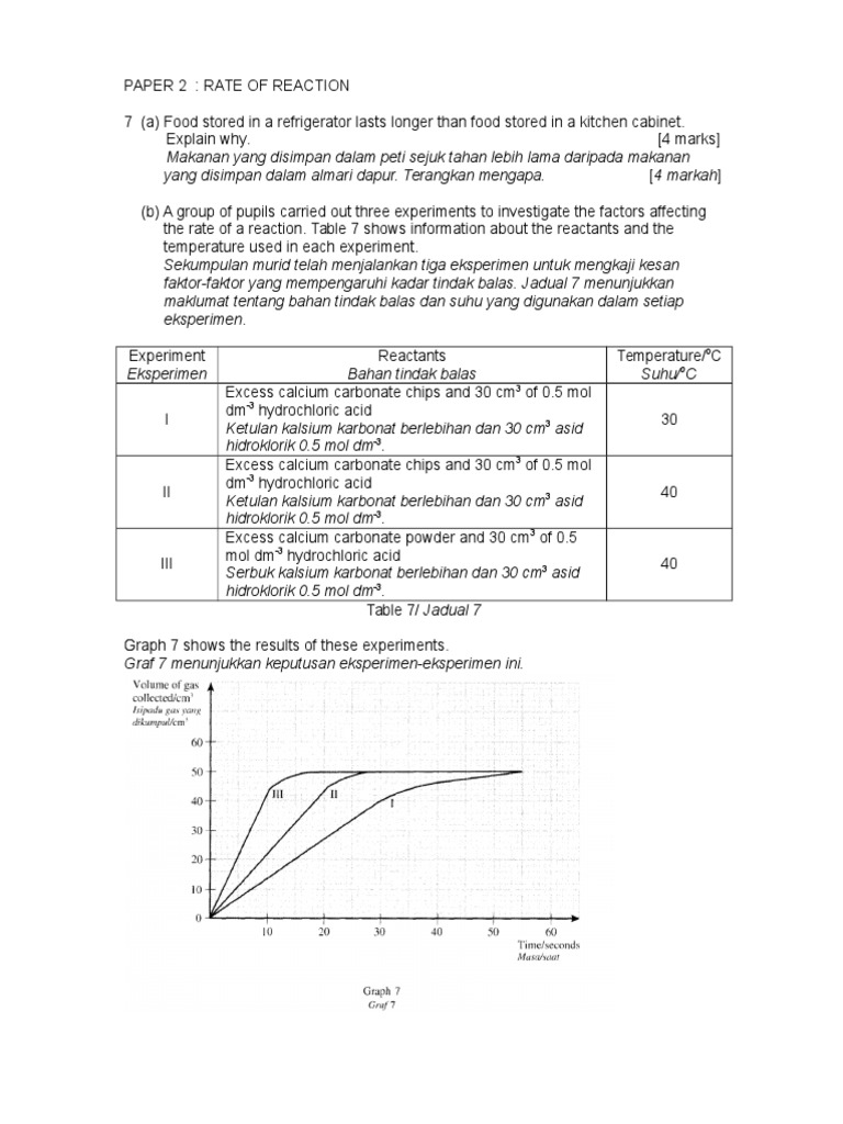Kadar Tindak Balas K 2 K3 Pdf Reaction Rate Gases