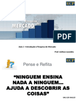 Aula 1 - Conceitos de Pesquisa de Mercado e Pesquisa de Marketing