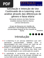 Satisfação e Intenção de uso continuado do E-learning