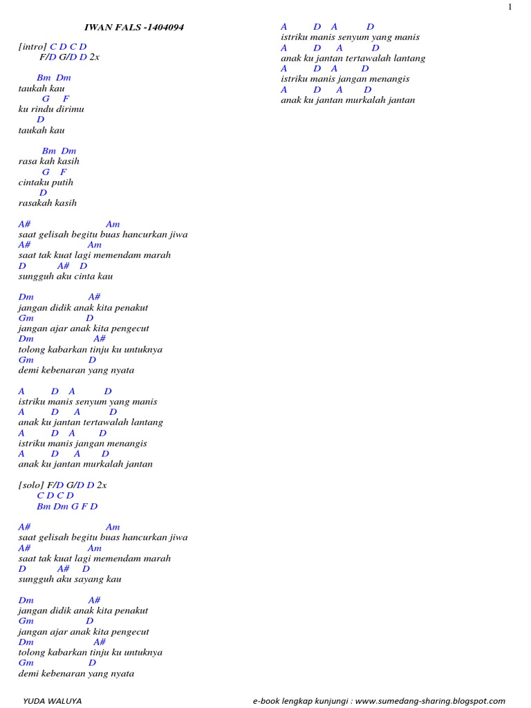 Chord Dan Lirik Iwan Fals PDF