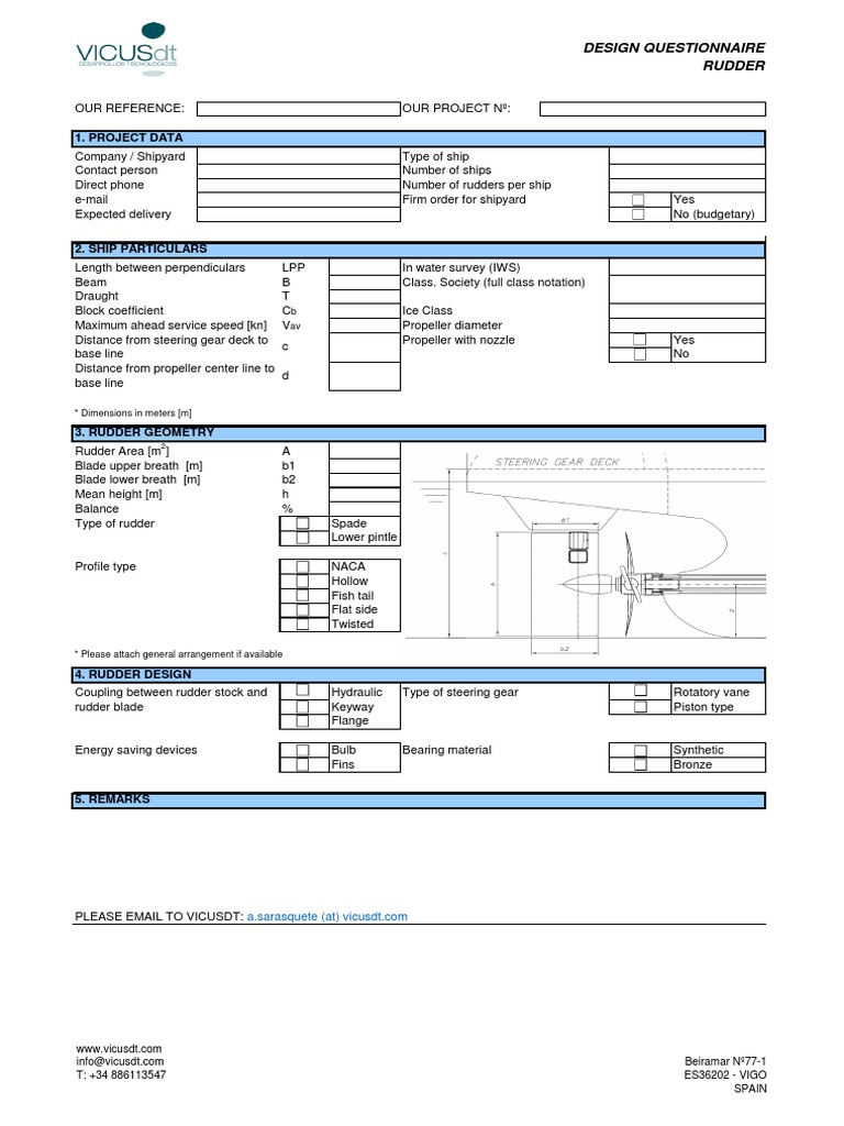 Ship Rudder Design Questionnaire | PDF