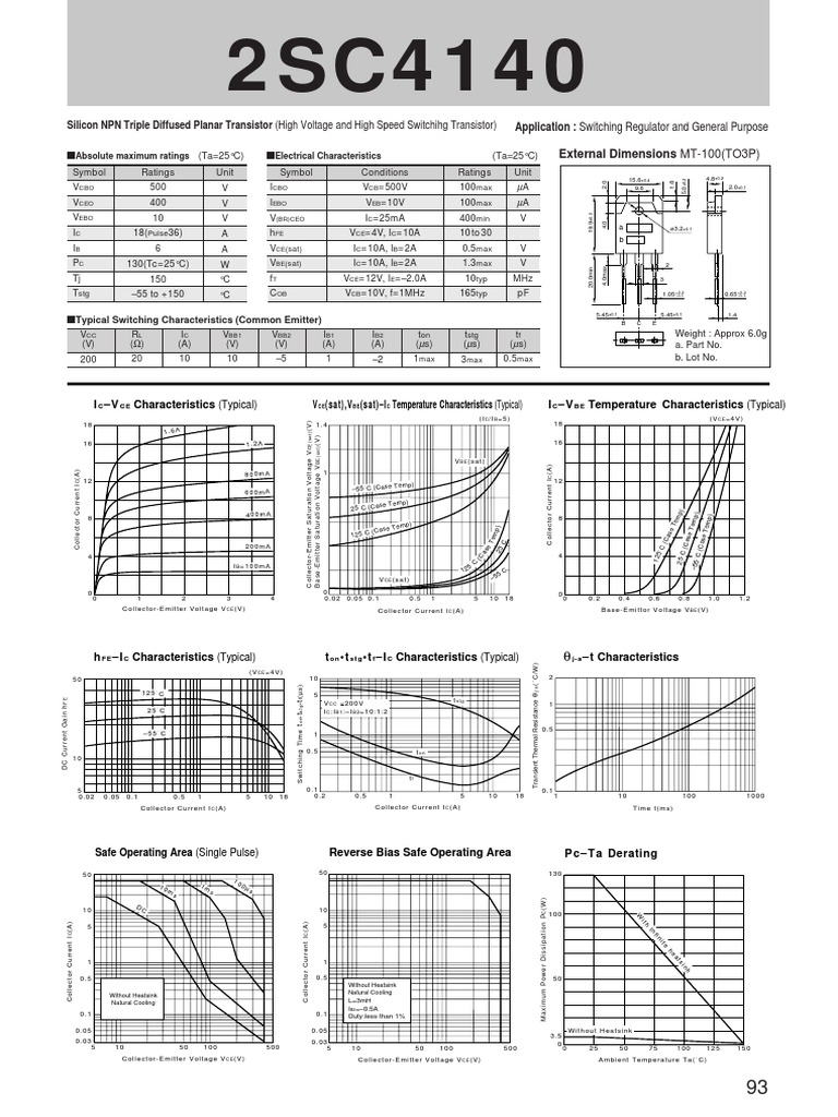 High Voltage NPN Transistor Specifications | PDF