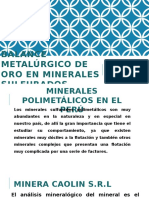 Minerales polimetálicos Perú balance metalúrgico oro