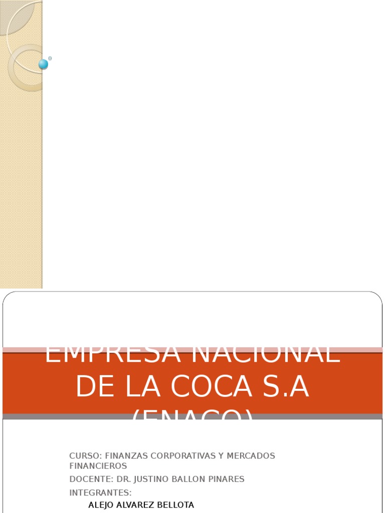 Empresa Nacional de La Coca Enaco | PDF | Economias | Business