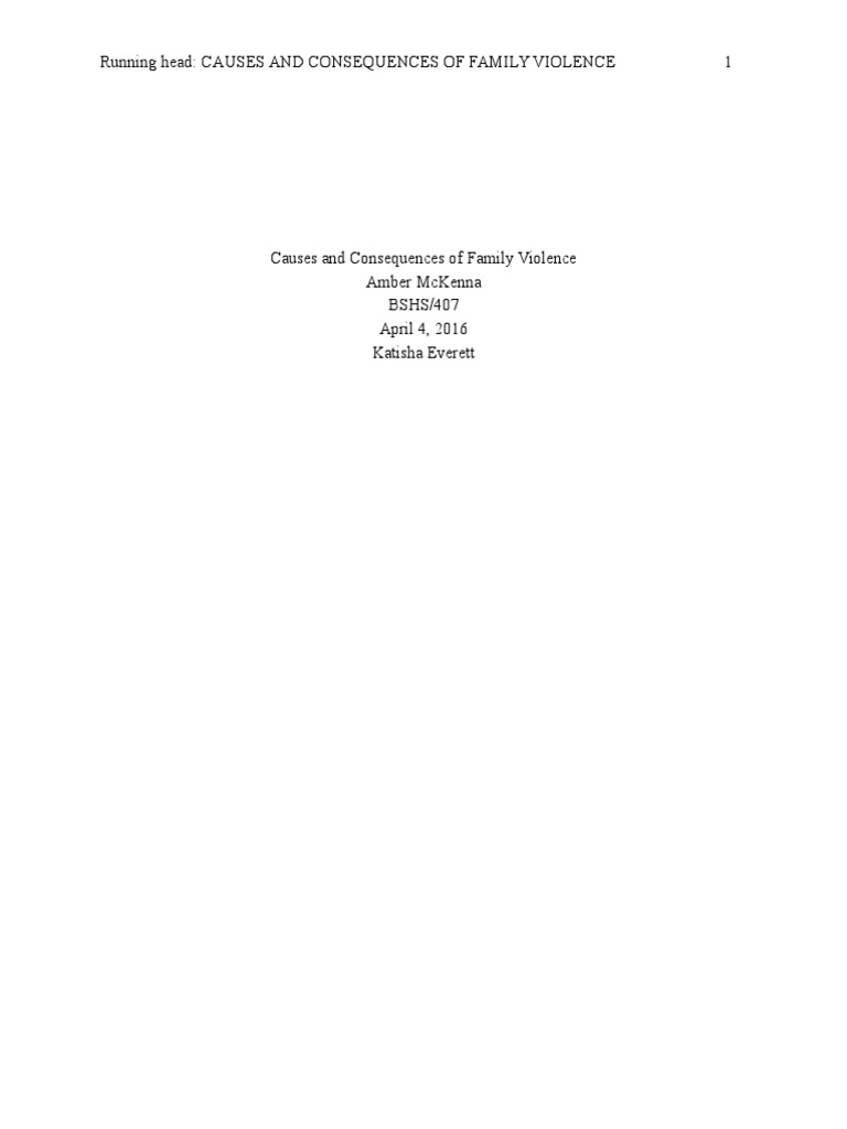 Causes and Consequences of Family Violence | PDF | Violence | Domestic ...