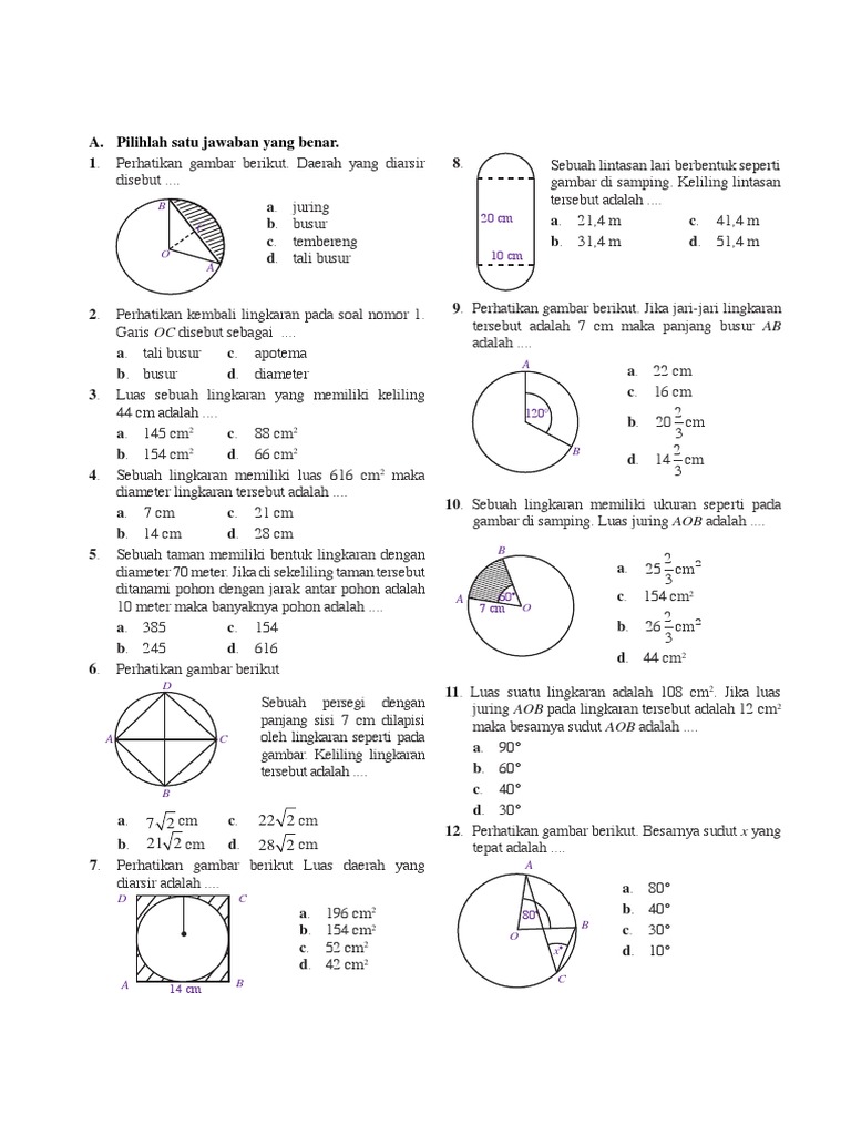 Soal Ukk Matematika Kelas 8