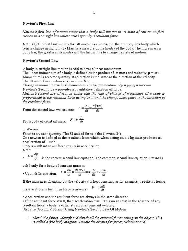 Newton's First Law | PDF | Radioactive Decay | Collision
