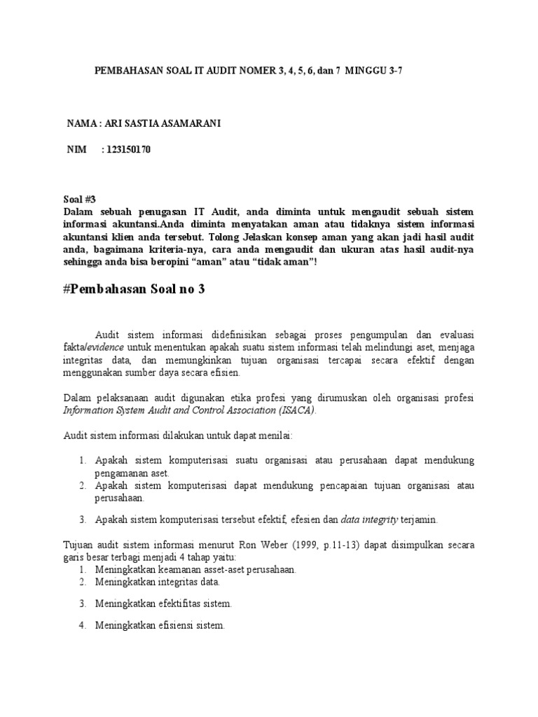 Jawaban Soal It Audit Minggu 3 7