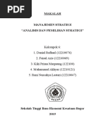 Download Makalah  Analisis dan Pemilihan Strategi by Daniel Rafhael Hutabarat SN312861564 doc pdf