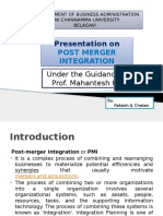 Presentation On Post Merger Integration