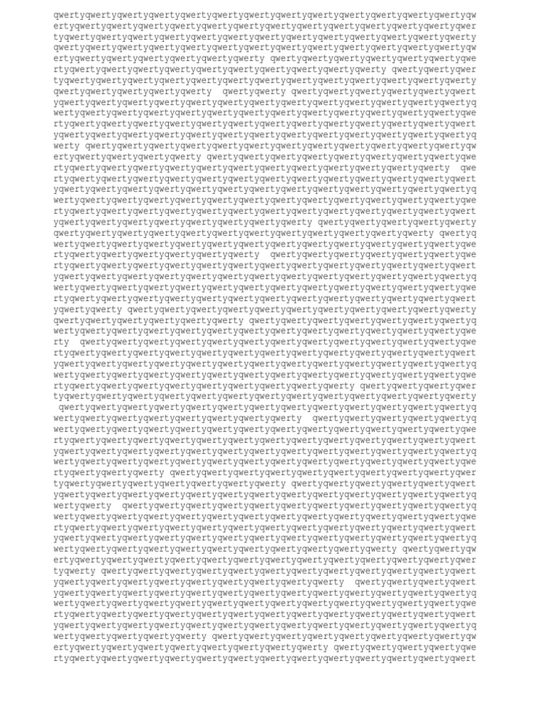 Qwerty Text Analysis Document | PDF | Collation | Intellectual Works