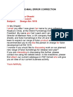 Sample Email Error Correction Document Title