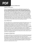 Definition & Scope of Political Science