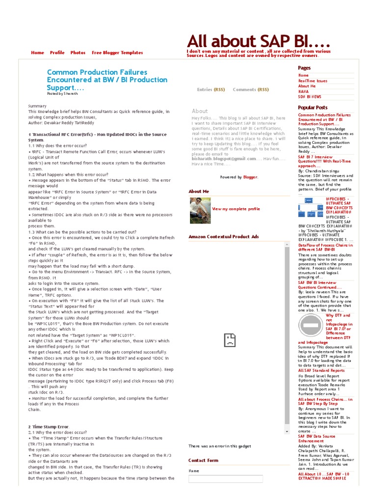 Common Produc Common Production Failures Encountered at BW | PDF ...