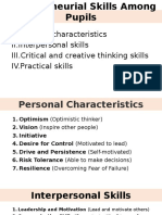 I. Personal Characteristics II - Interpersonal Skills III - Critical and Creative Thinking Skills IV - Practical Skills
